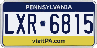 PA license plate LXR6815