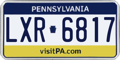 PA license plate LXR6817