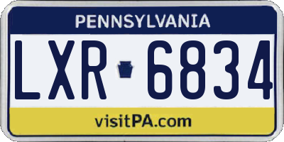 PA license plate LXR6834