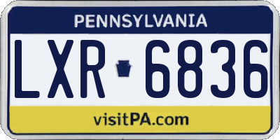 PA license plate LXR6836