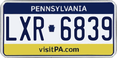 PA license plate LXR6839
