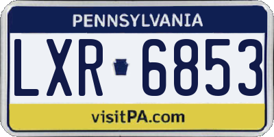 PA license plate LXR6853