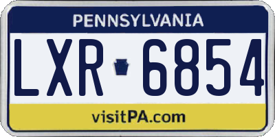 PA license plate LXR6854