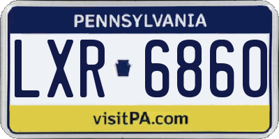 PA license plate LXR6860