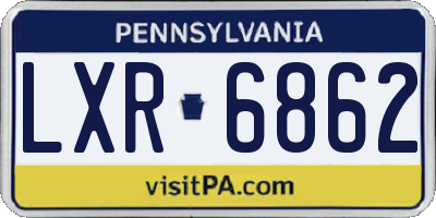 PA license plate LXR6862