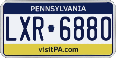 PA license plate LXR6880