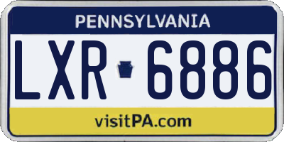 PA license plate LXR6886
