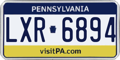PA license plate LXR6894