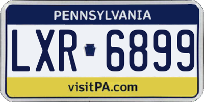 PA license plate LXR6899