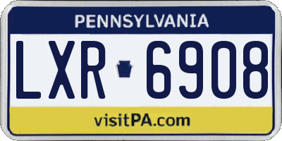 PA license plate LXR6908