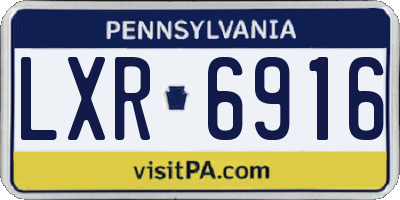 PA license plate LXR6916