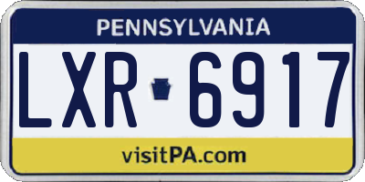 PA license plate LXR6917