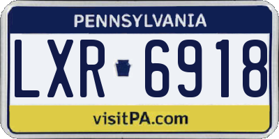 PA license plate LXR6918