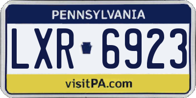 PA license plate LXR6923