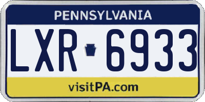 PA license plate LXR6933