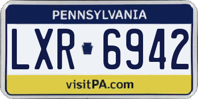 PA license plate LXR6942
