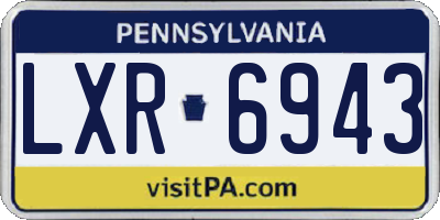 PA license plate LXR6943