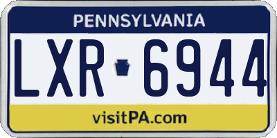 PA license plate LXR6944