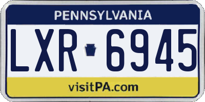 PA license plate LXR6945