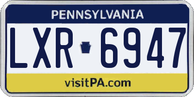 PA license plate LXR6947