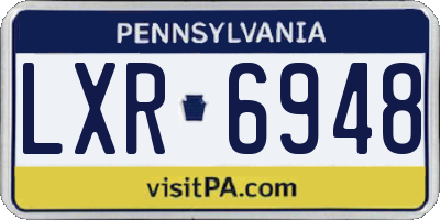 PA license plate LXR6948