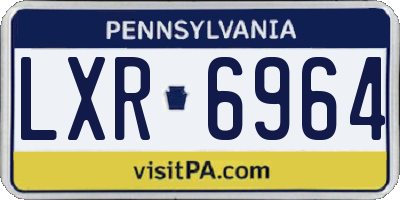 PA license plate LXR6964