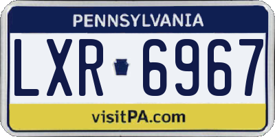 PA license plate LXR6967