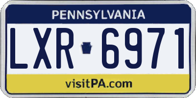 PA license plate LXR6971