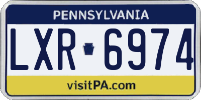 PA license plate LXR6974