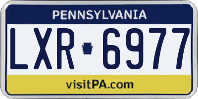 PA license plate LXR6977