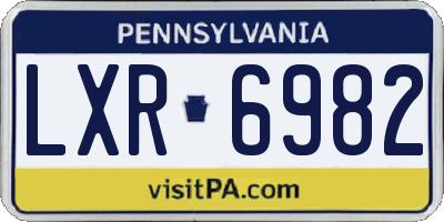 PA license plate LXR6982
