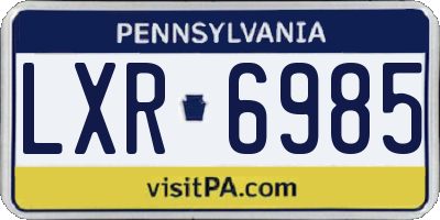 PA license plate LXR6985