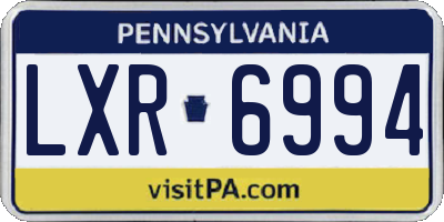 PA license plate LXR6994