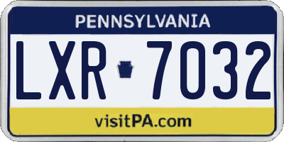 PA license plate LXR7032