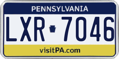 PA license plate LXR7046