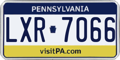 PA license plate LXR7066