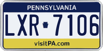 PA license plate LXR7106
