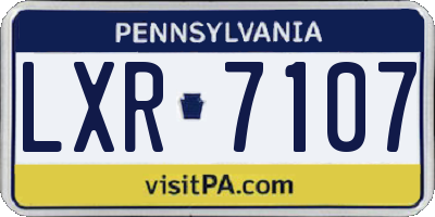 PA license plate LXR7107