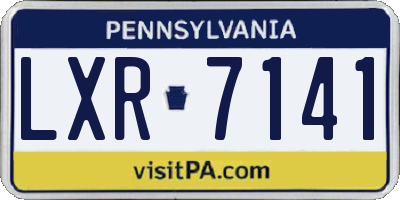 PA license plate LXR7141