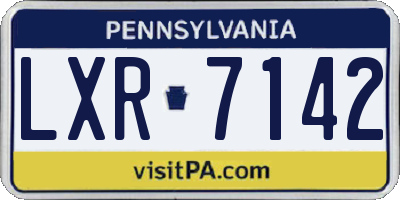 PA license plate LXR7142