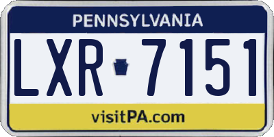 PA license plate LXR7151