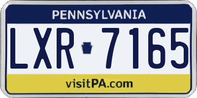 PA license plate LXR7165