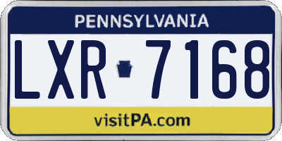PA license plate LXR7168