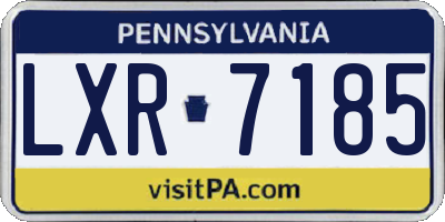 PA license plate LXR7185
