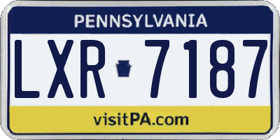 PA license plate LXR7187