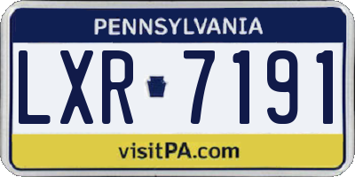 PA license plate LXR7191