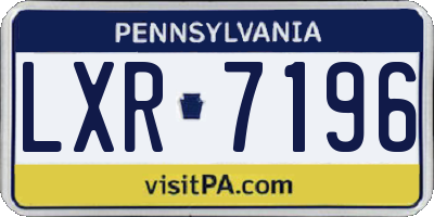 PA license plate LXR7196