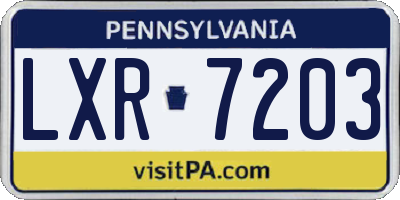 PA license plate LXR7203