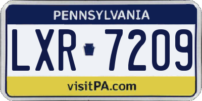 PA license plate LXR7209