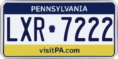 PA license plate LXR7222